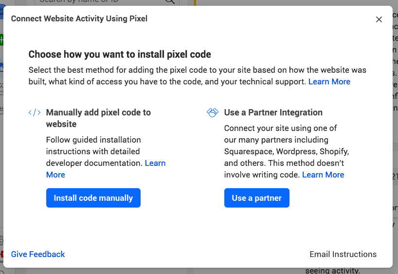 Install code manually