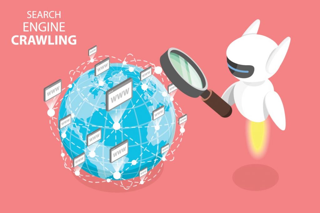 Ilustrasi search engine crawling