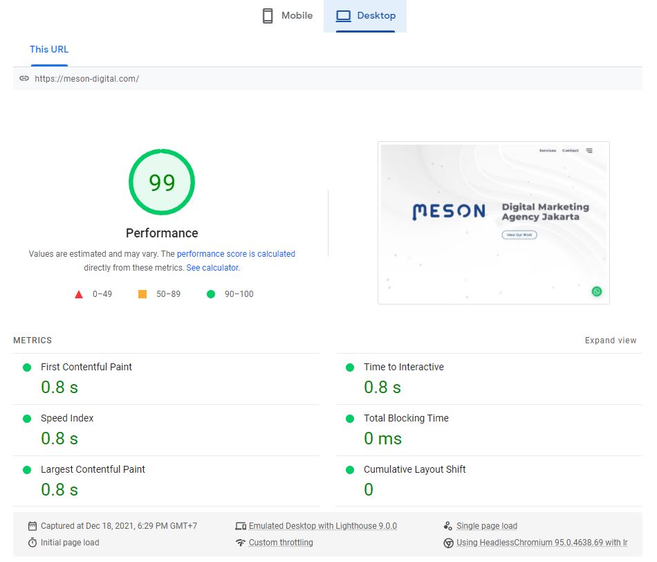 GR8 Capital PageSpeed Insights desktop