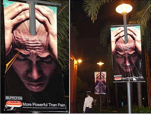 Contoh Guerilla Marketing brand Advil