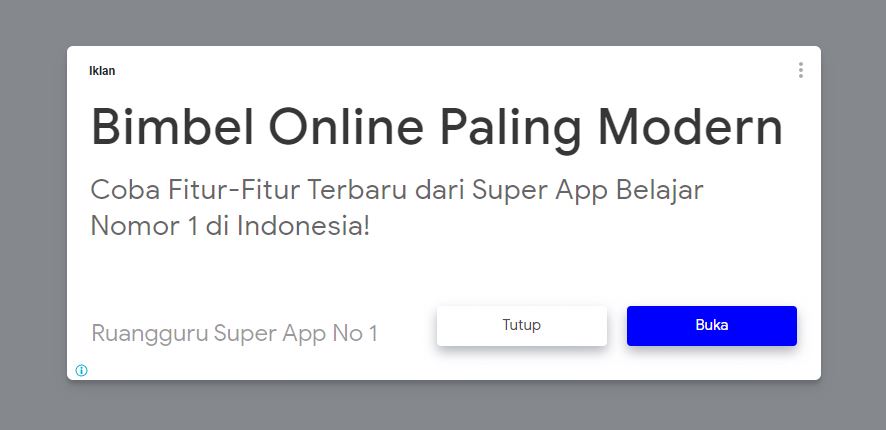 Contoh text ads Ruangguru