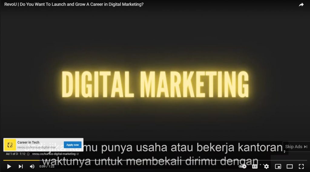 Contoh video ads Revou
