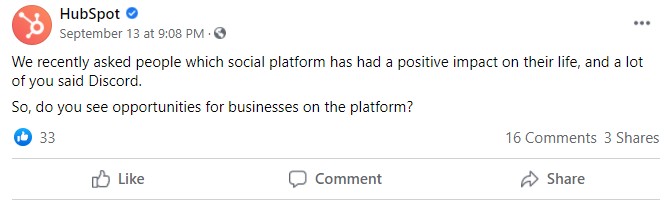 Hubspot status post