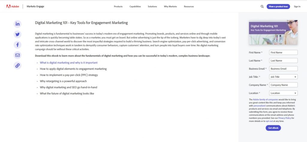 Marketo website