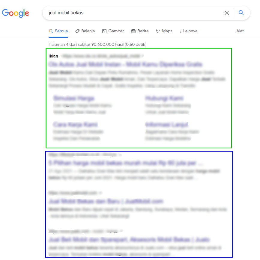 Search engine results page SERP