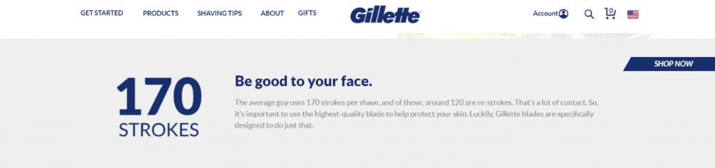Gillette copywriting