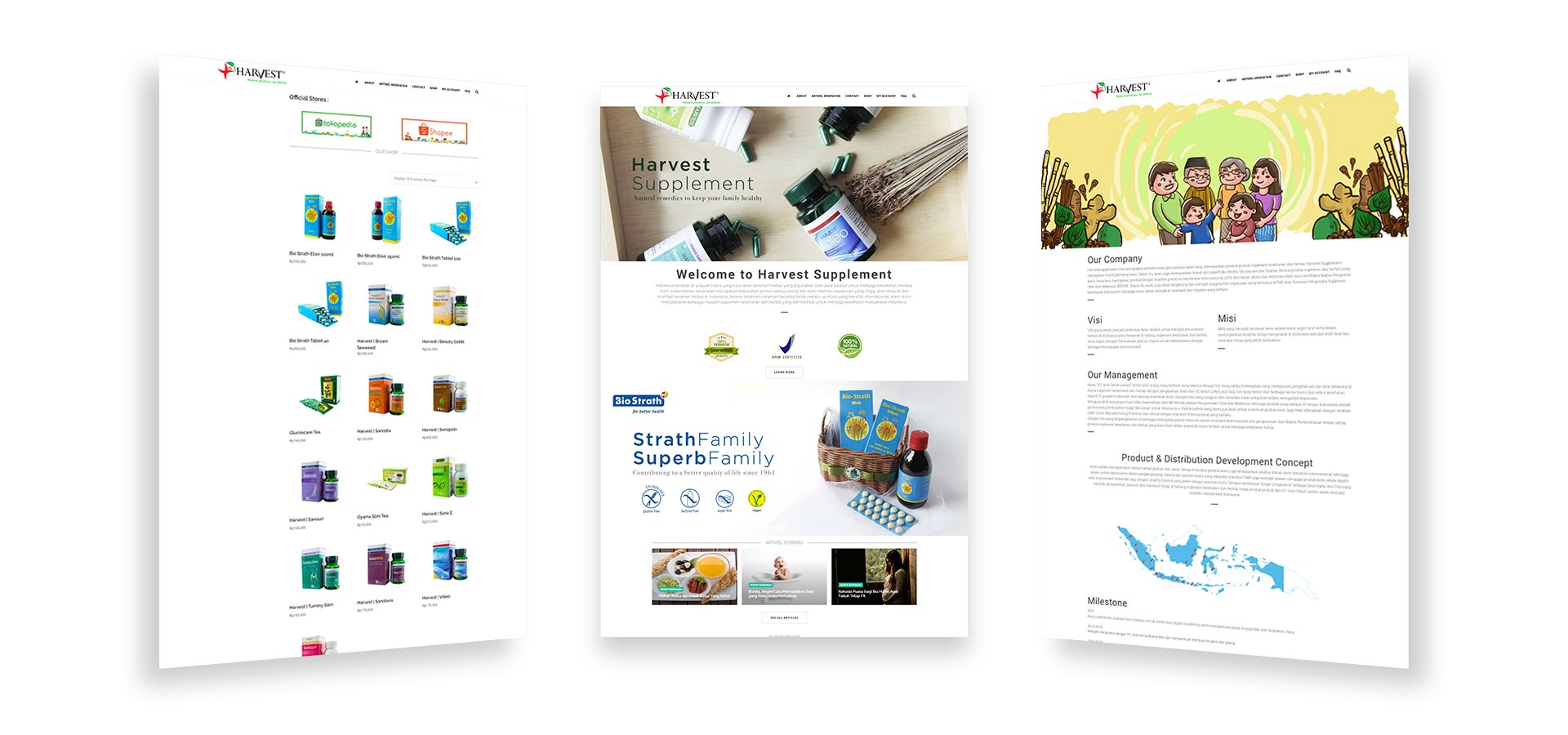 Harvest Supplement website design