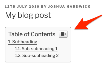 Easy table of content