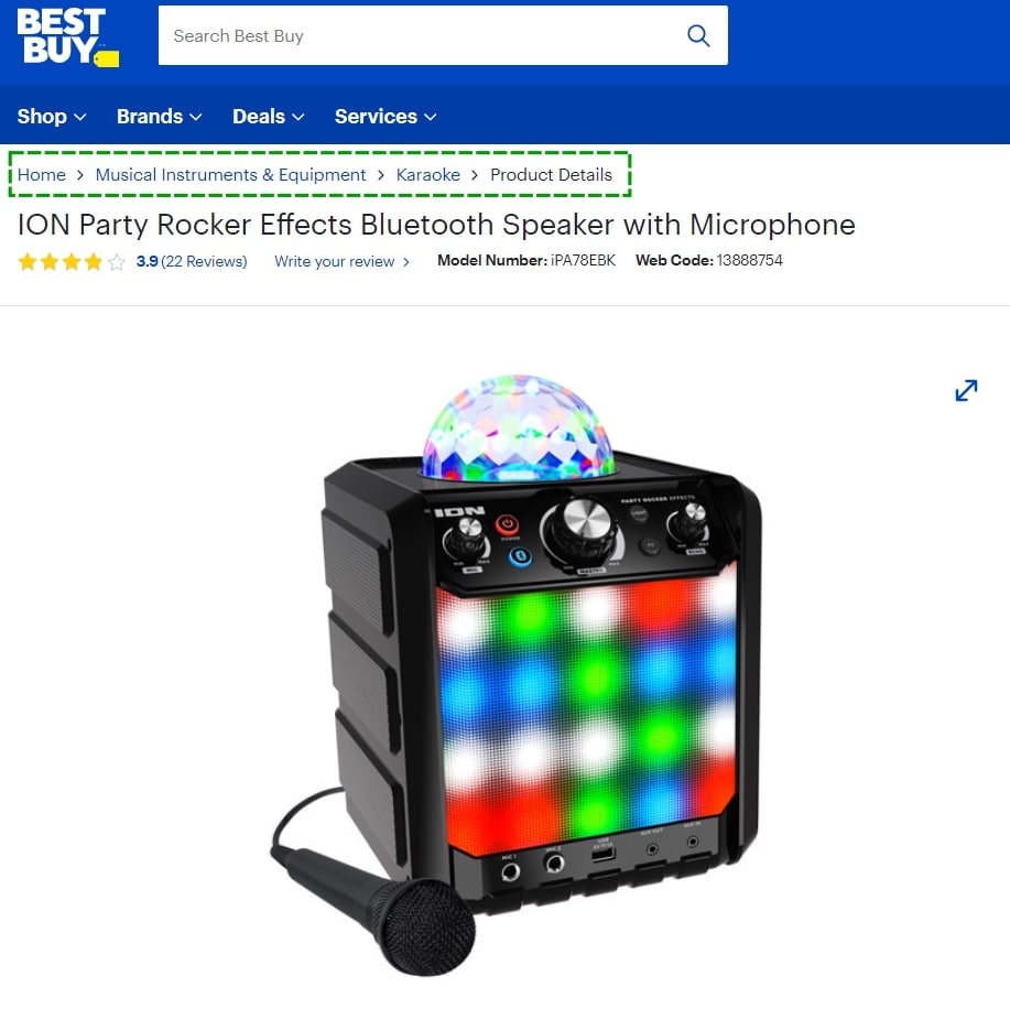 hierarchy based breadcrumb best buy