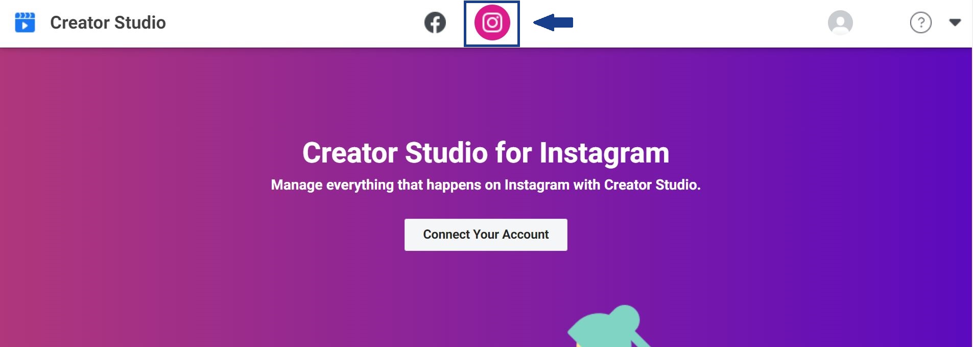 Klik icon Creator Studio untuk Instagram