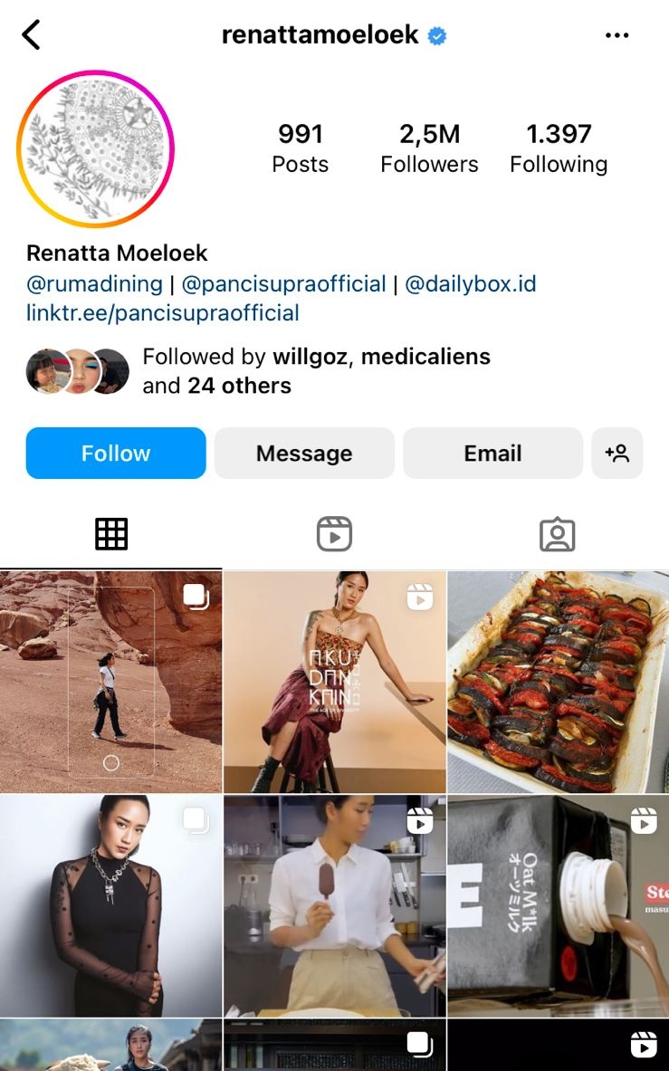 Instagram Renatta Moeloek