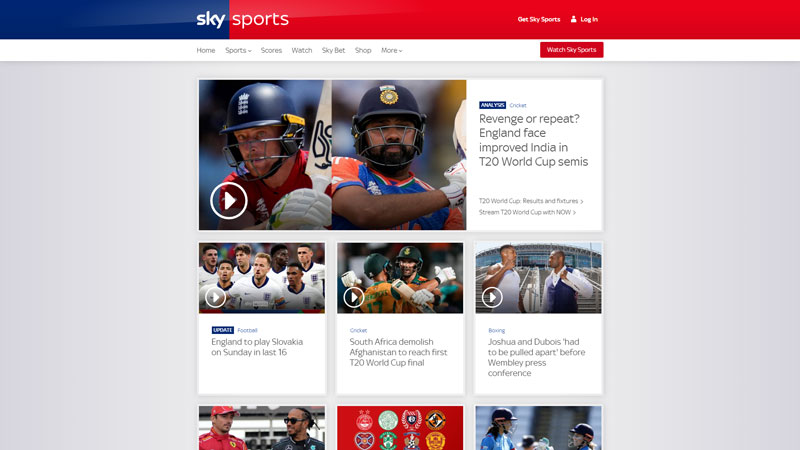 Website Sky Sports